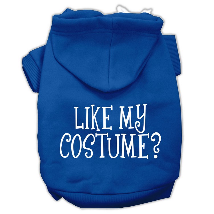 Like my costume? Screen Print Pet Hoodies Blue Size XL