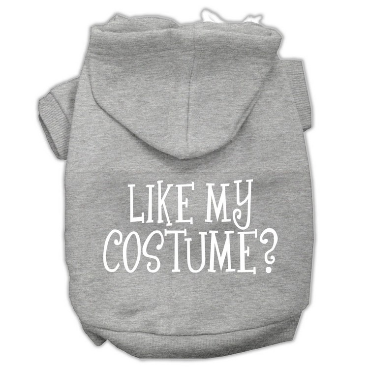 Like my costume? Screen Print Pet Hoodies Grey Size XS