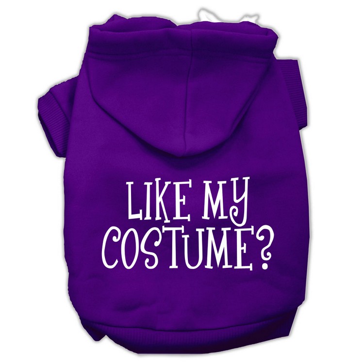 Like my costume? Screen Print Pet Hoodies Purple Size M