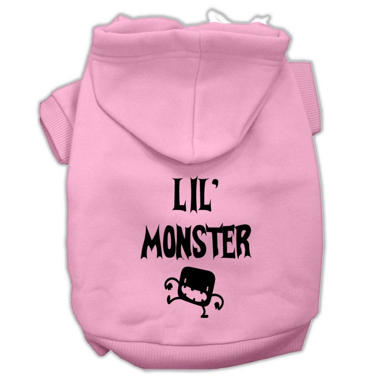 Lil Monster Screen Print Pet Hoodies Pink Size Sm