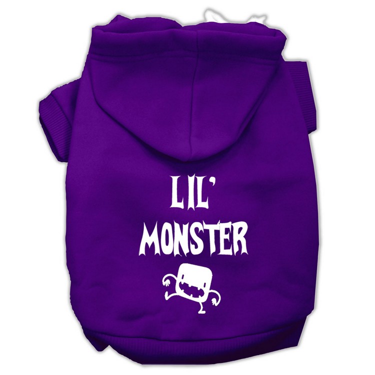 Lil Monster Screen Print Pet Hoodies Purple Size Lg