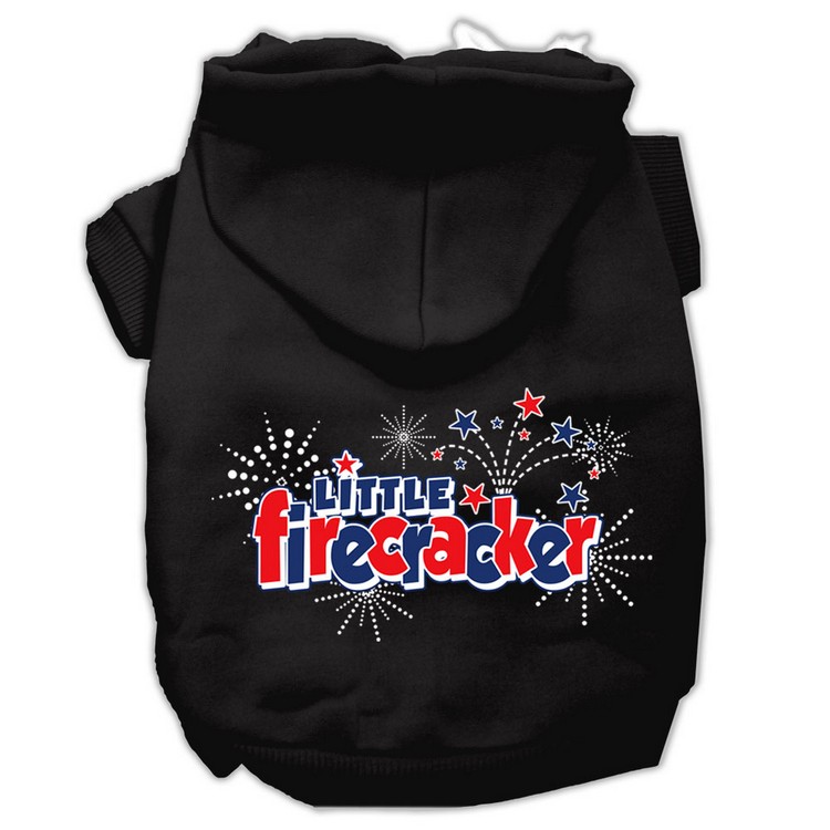 Little Firecracker Screen Print Pet Hoodies Black XS