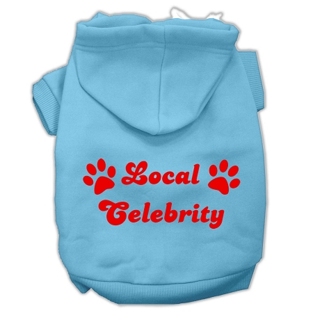 Local Celebrity Screen Print Pet Hoodies Baby Blue Size XS