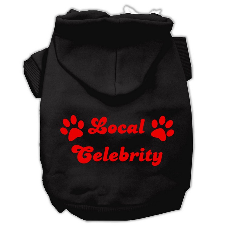 Local Celebrity Screen Print Pet Hoodies Black Size XS