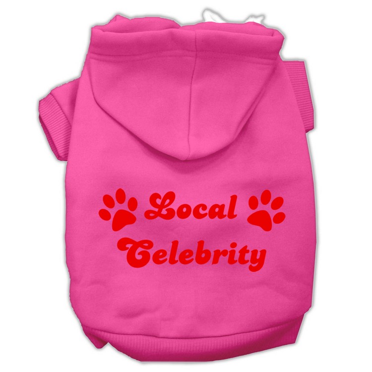 Local Celebrity Screen Print Pet Hoodies Bright Pink Size XS