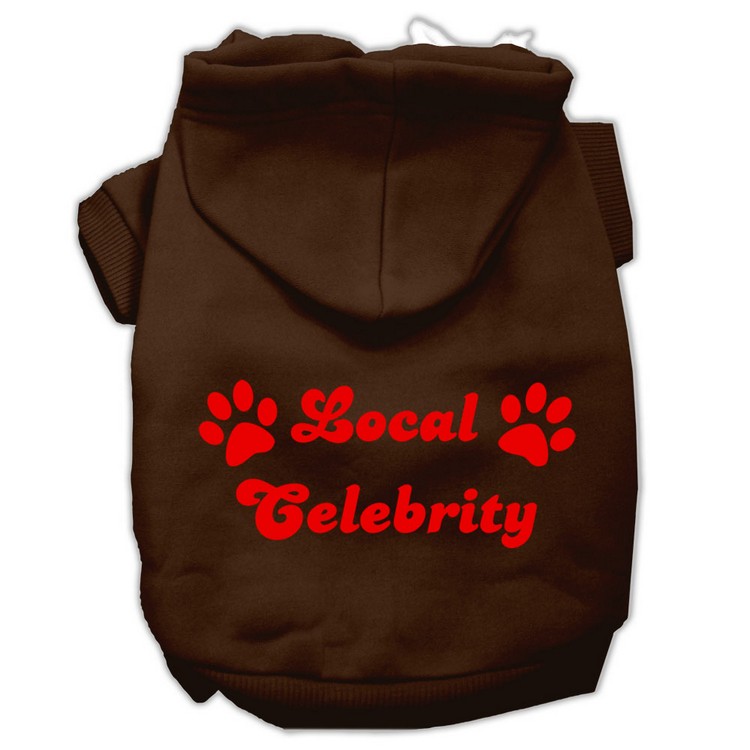 Local Celebrity Screen Print Pet Hoodies Brown Size XS