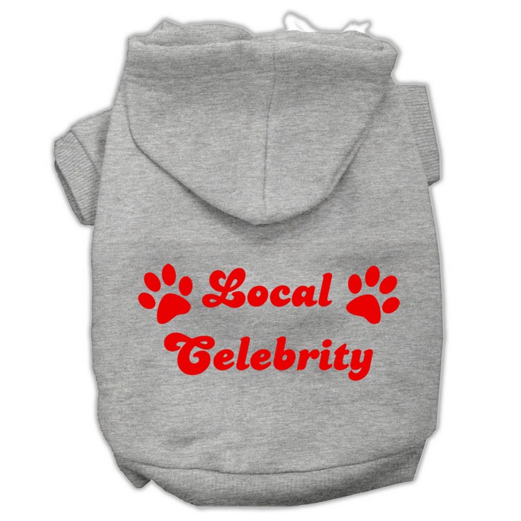 Local Celebrity Screen Print Pet Hoodies Grey Size XS