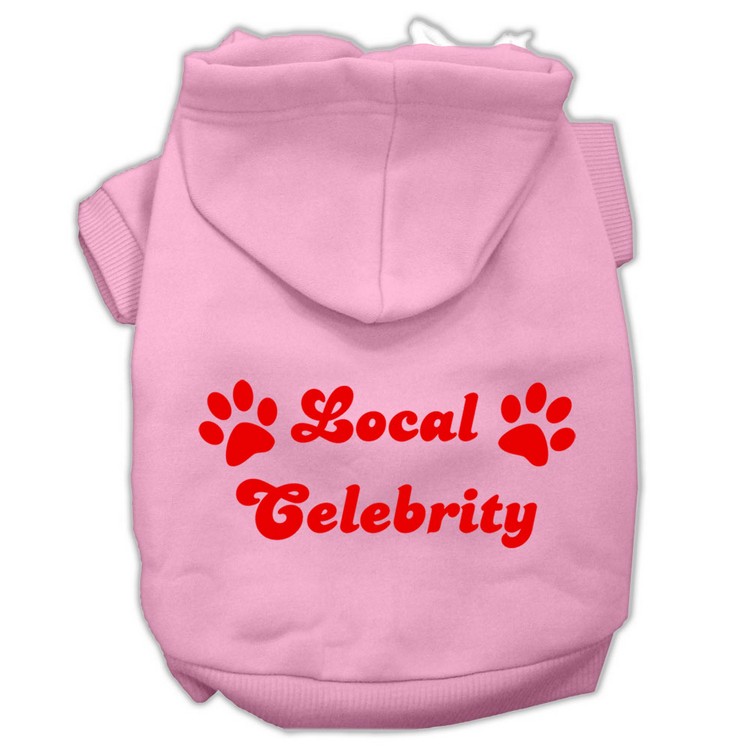 Local Celebrity Screen Print Pet Hoodies Pink Size XS