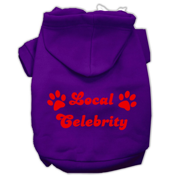 Local Celebrity Screen Print Pet Hoodies Purple Size XS