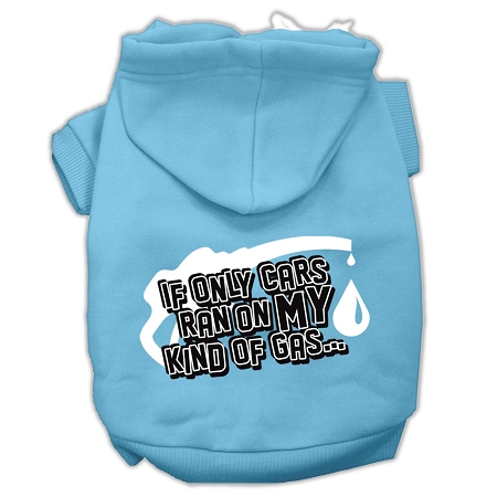 My Kind of Gas Screen Print Pet Hoodies Baby Blue XXL