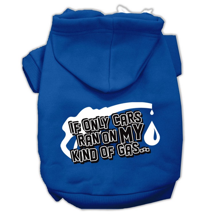 My Kind of Gas Screen Print Pet Hoodies Blue XS