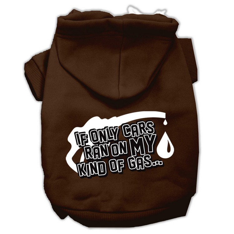 My Kind of Gas Screen Print Pet Hoodies Brown XL