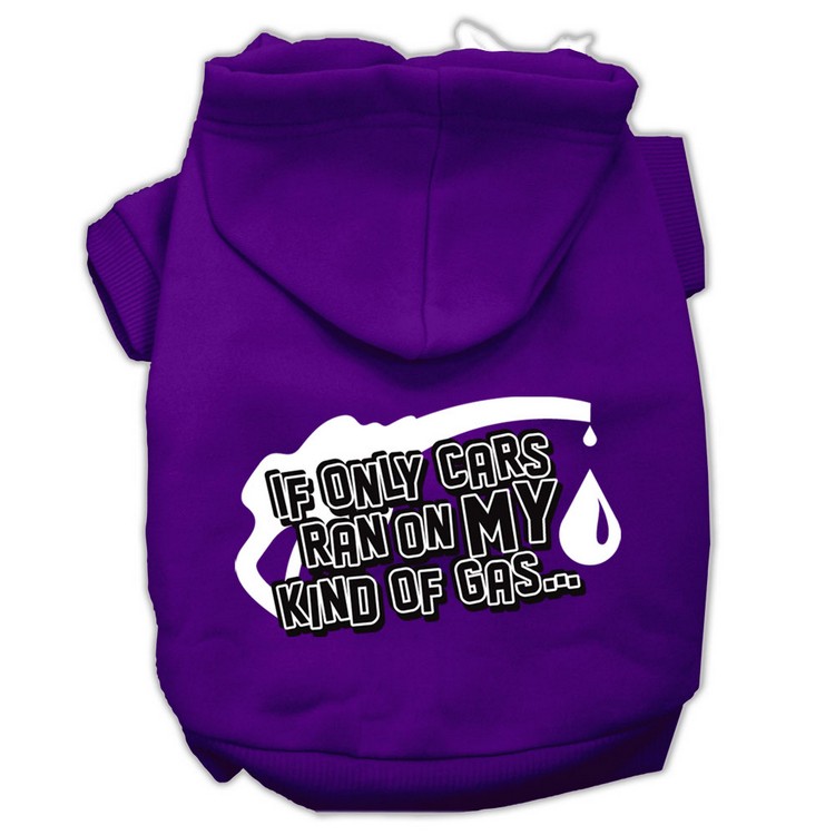 My Kind of Gas Screen Print Pet Hoodies Purple Size S