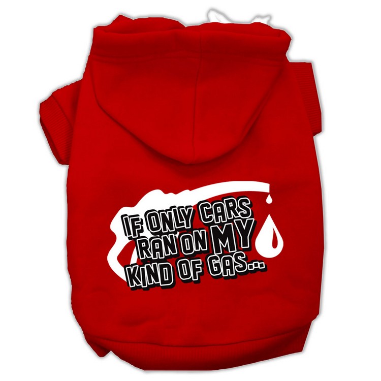 My Kind of Gas Screen Print Pet Hoodies Red Size XS