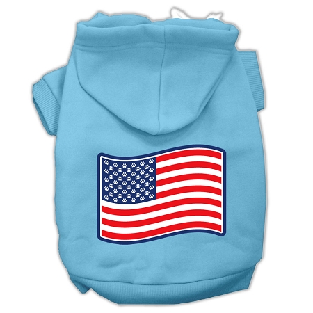 Paws and Stripes Screen Print Pet Hoodies Baby Blue S