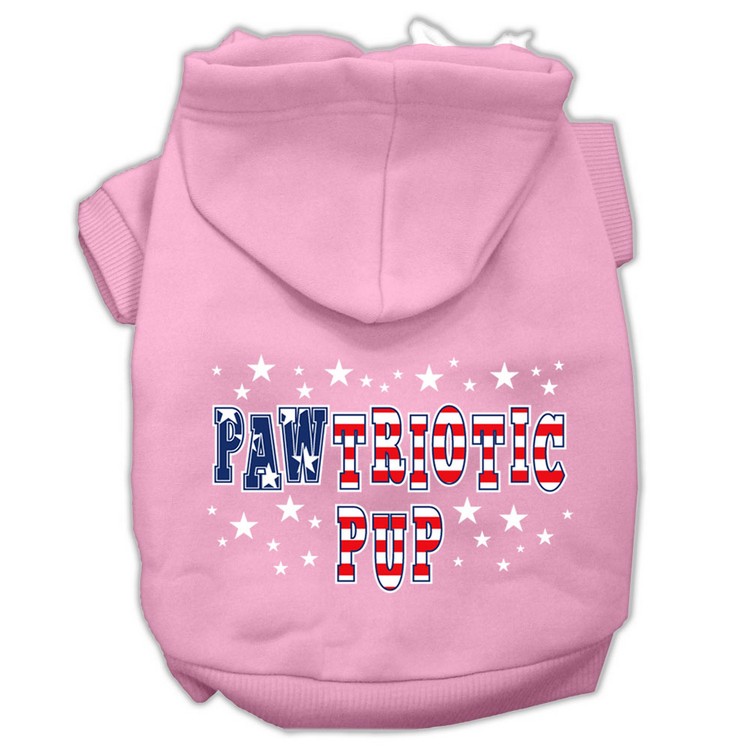 Pawtriotic Pup Screen Print Pet Hoodies Light Pink XXXL