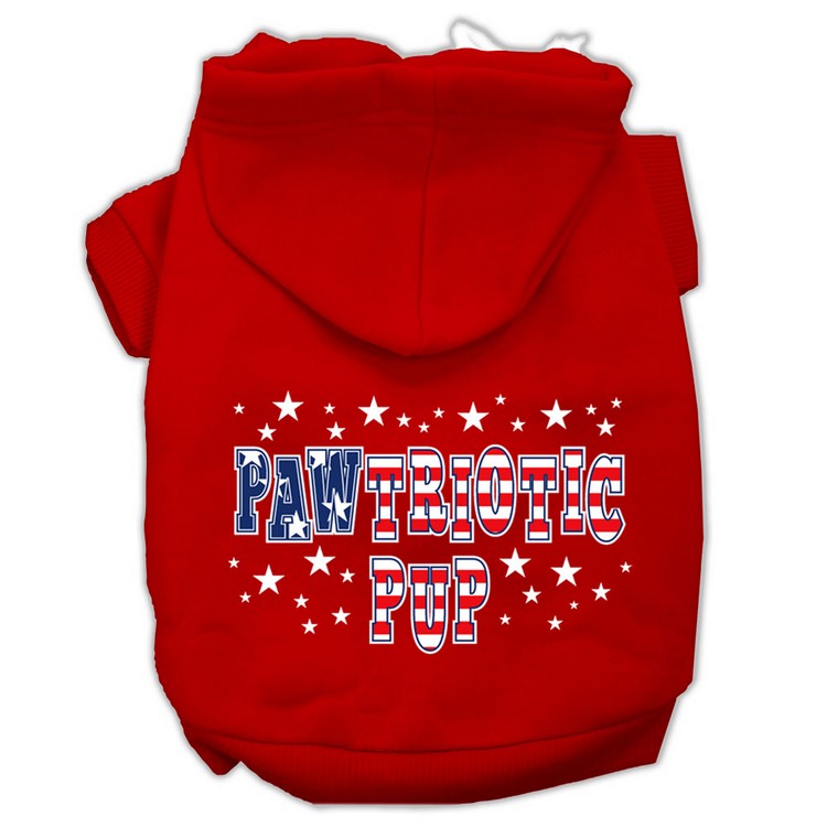 Pawtriotic Pup Screen Print Pet Hoodies Red Size M