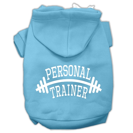 Personal Trainer Screen Print Pet Hoodies Baby Blue Size XS