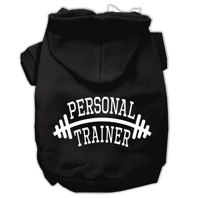 Personal Trainer Screen Print Pet Hoodies Black Size XS