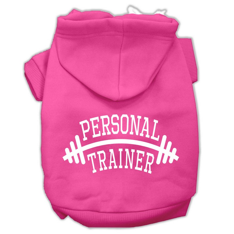 Personal Trainer Screen Print Pet Hoodies Bright Pink Size Lg