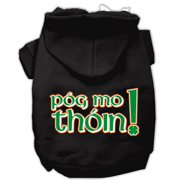 Pog Mo Thoin Screen Print Pet Hoodies Black Size XS