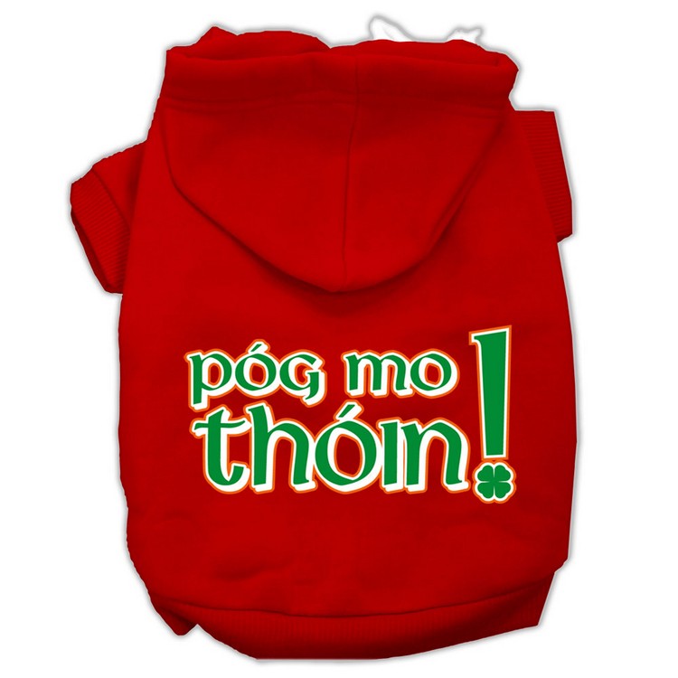 Pog Mo Thoin Screen Print Pet Hoodies Red Size XS