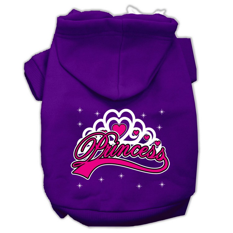 I'm a Princess Screen Print Pet Hoodies Purple Size XS