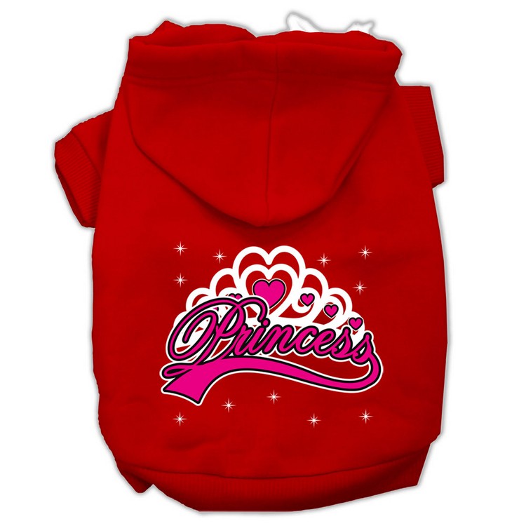 I'm a Princess Screen Print Pet Hoodies Red Size XS