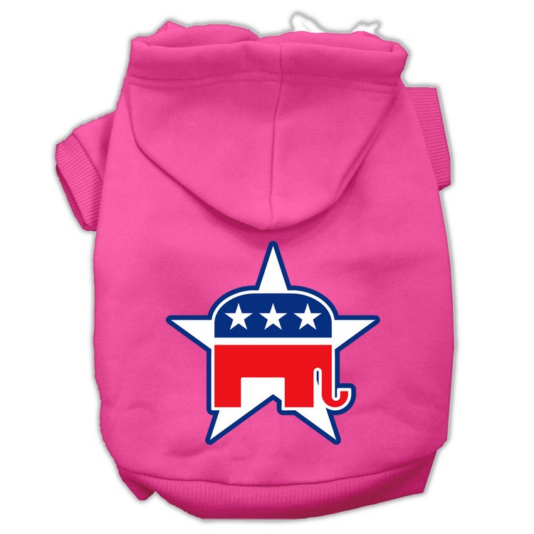 Republican Screen Print Pet Hoodies Bright Pink Size XS