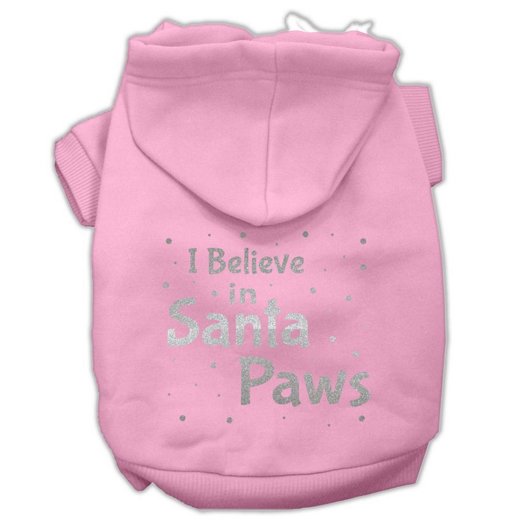 Screenprint Santa Paws Pet Hoodies Light Pink Size XXL