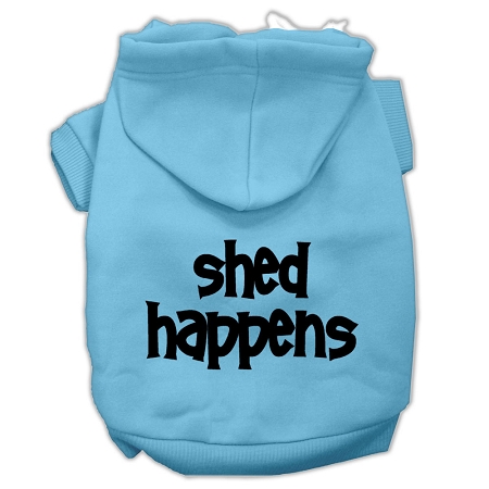 Shed Happens Screen Print Pet Hoodies Baby Blue Size XS