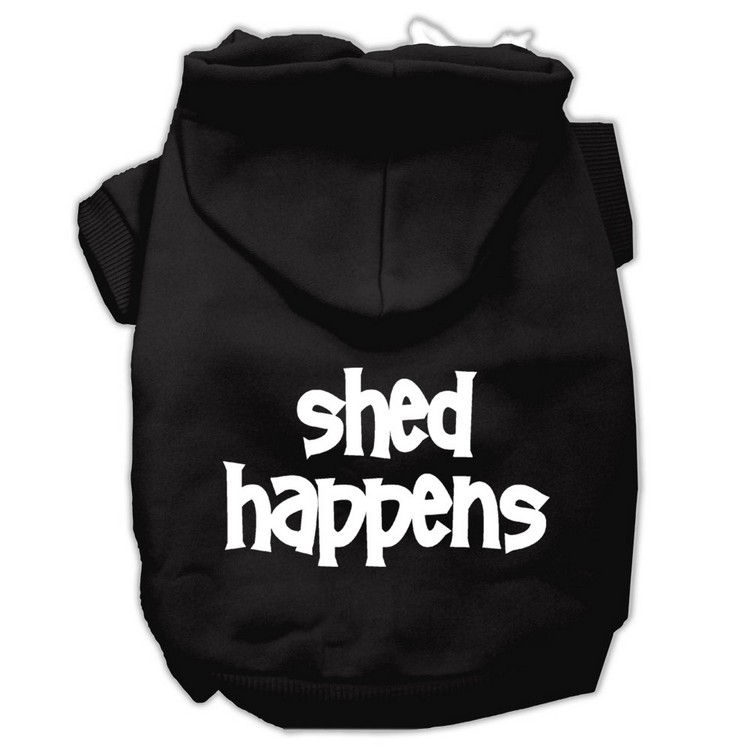 Shed Happens Screen Print Pet Hoodies Black Size Med