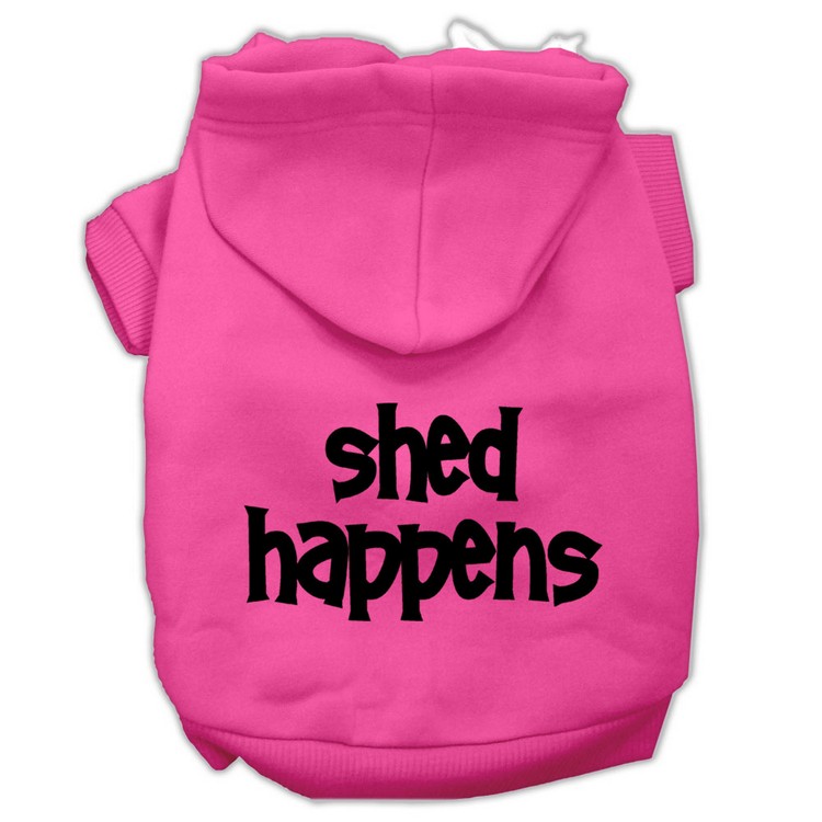 Shed Happens Screen Print Pet Hoodies Bright Pink Size Med