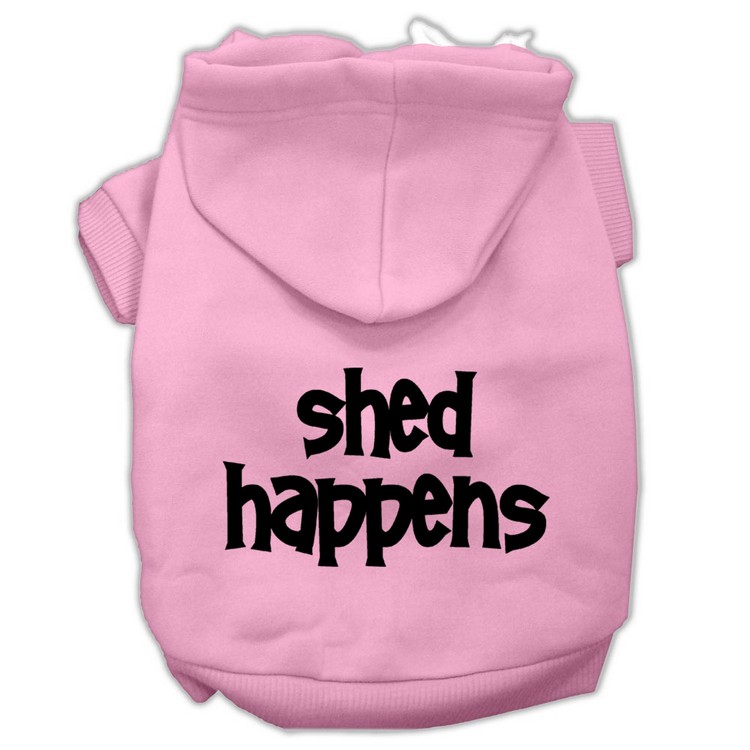 Shed Happens Screen Print Pet Hoodies Light Pink Size Med