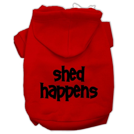 Shed Happens Screen Print Pet Hoodies Red Size Lg