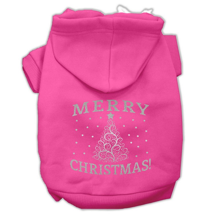 Shimmer Christmas Tree Pet Hoodies Bright Pink Size XXL