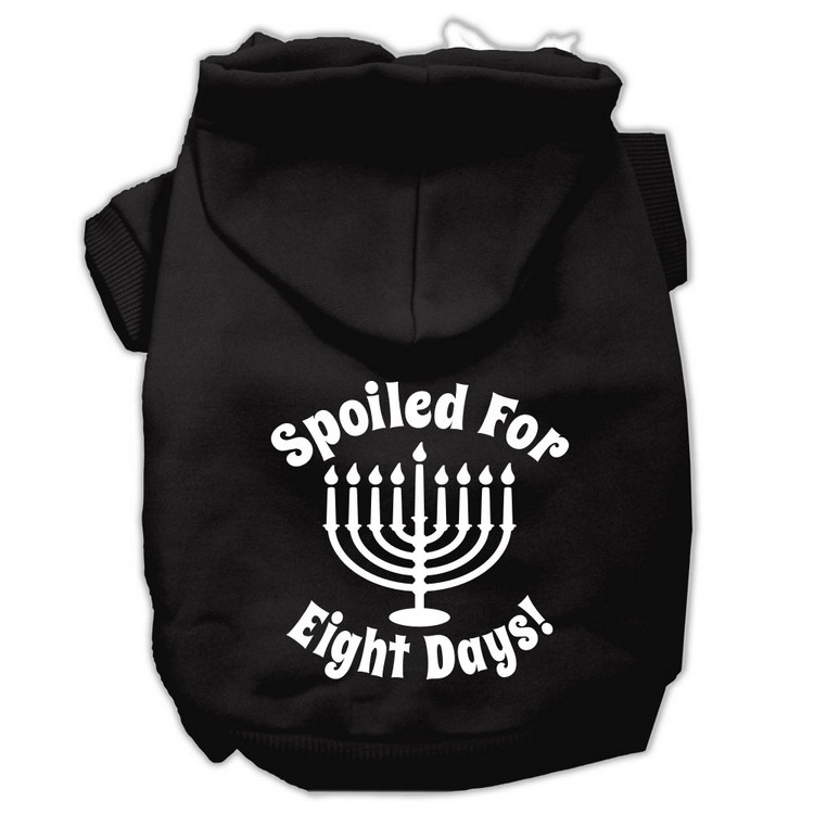 Spoiled for 8 Days Screenprint Dog Pet Hoodies Black Size Sm