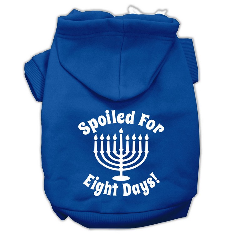 Spoiled for 8 Days Screenprint Dog Pet Hoodies Blue Size XXL