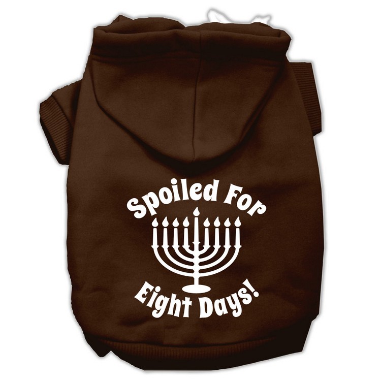 Spoiled for 8 Days Screenprint Dog Pet Hoodies Brown Size XXXL