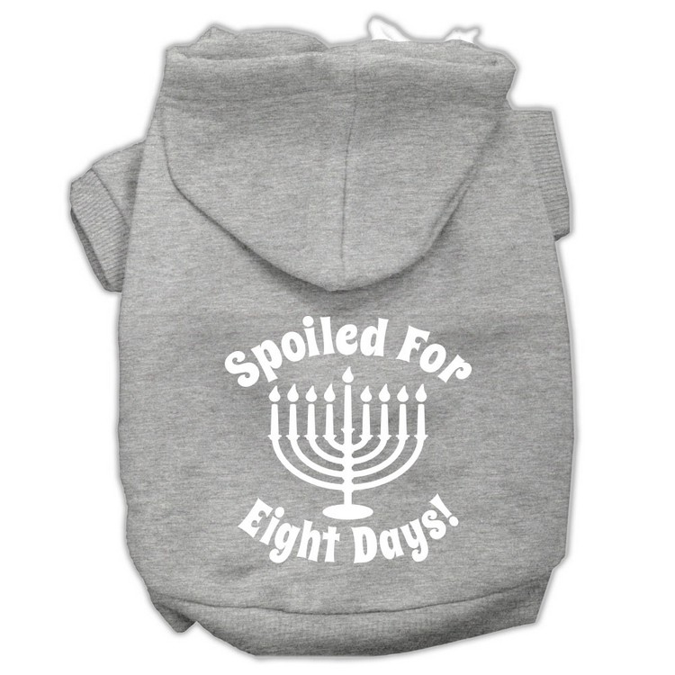 Spoiled for 8 Days Screenprint Dog Pet Hoodies Grey Size XXXL