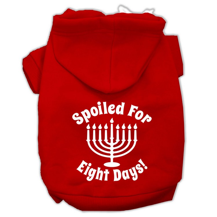 Spoiled for 8 Days Screenprint Dog Pet Hoodies Red Size XXXL