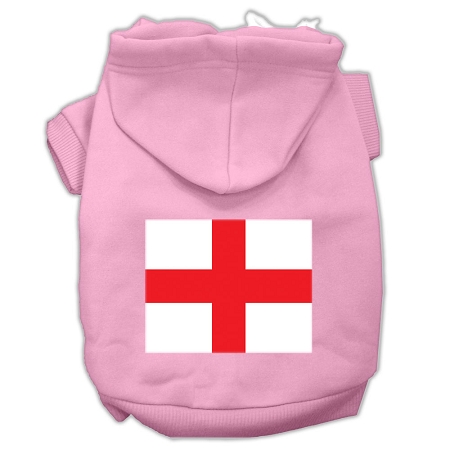 St George's Cross (English Flag) Screen Print Pet Hoodies Light Pink Size XL