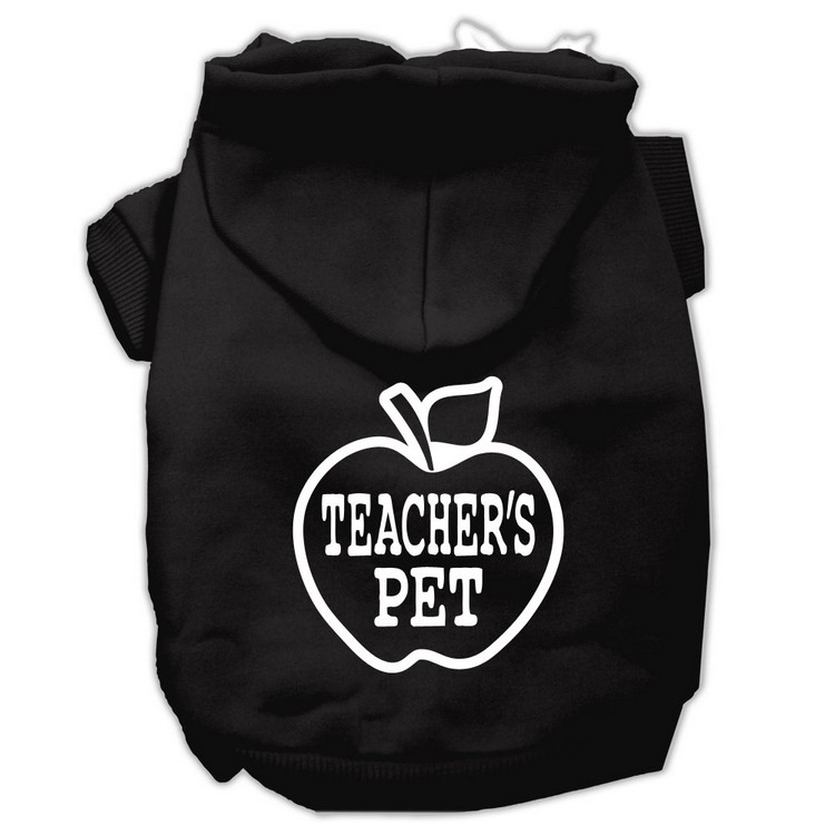 Teachers Pet Screen Print Pet Hoodies Black Size XL