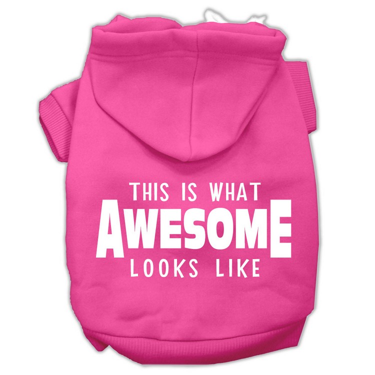 This is What Awesome Looks Like Dog Pet Hoodies Bright Pink Size Sm