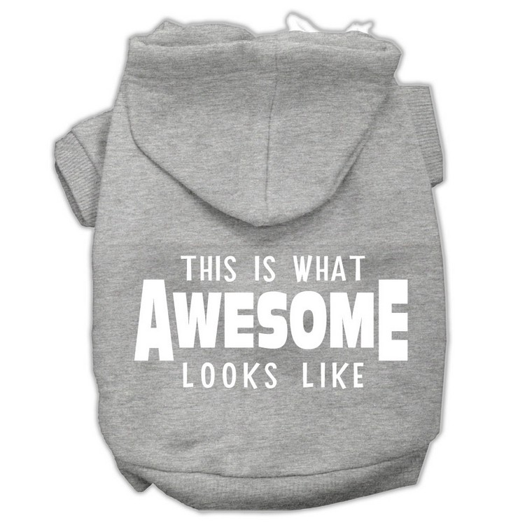 This is What Awesome Looks Like Dog Pet Hoodies Grey Size Lg