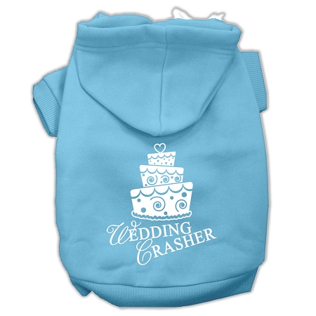 Wedding Crasher Screen Print Pet Hoodies Baby Blue Size XS