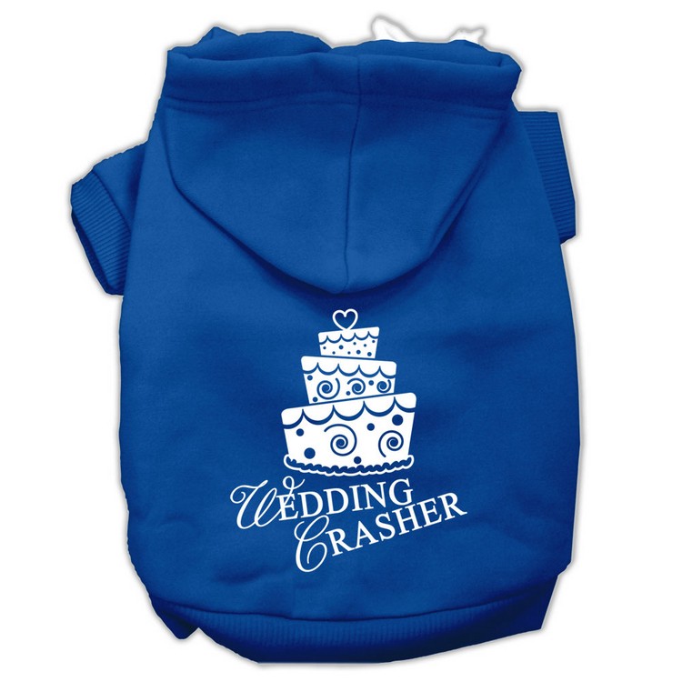 Wedding Crasher Screen Print Pet Hoodies Blue Size XS