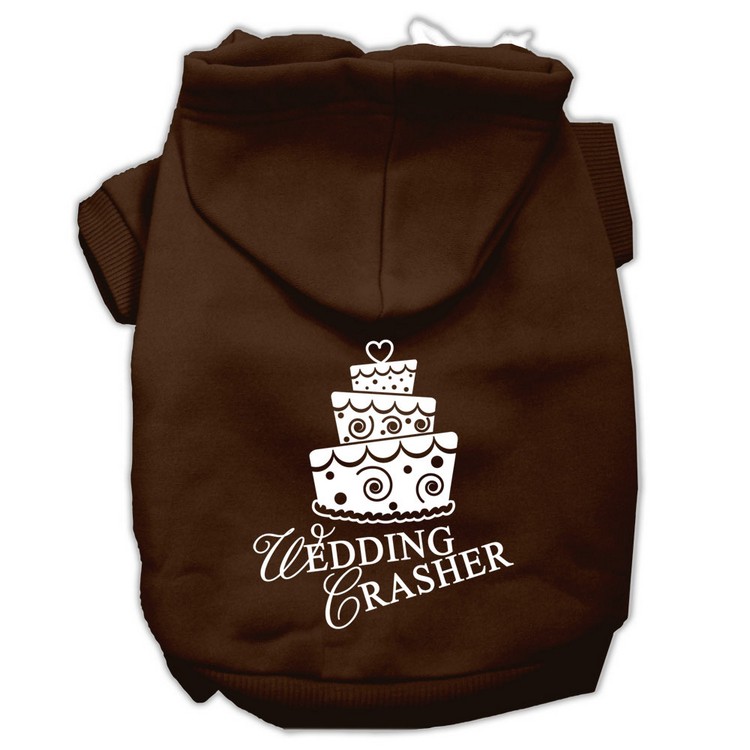 Wedding Crasher Screen Print Pet Hoodies Brown Size XS