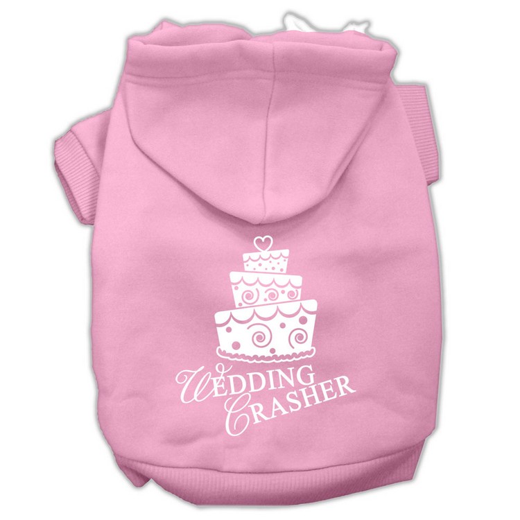 Wedding Crasher Screen Print Pet Hoodies Light Pink Size Med