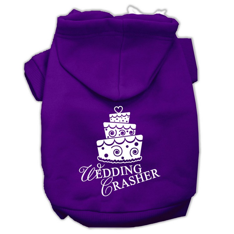 Wedding Crasher Screen Print Pet Hoodies Purple Size XS